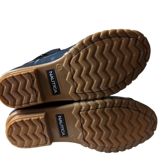 Nautica Women Navy Blue Faux Leather Lace-Up Round Toe Duck Boot Size 9 NWT NWOB - Picture 7 of 7